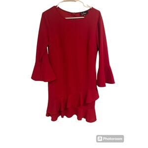 Lulus Red Ruffle Bodycon Dress 3/4 Bell Sleeve
Womens Size XL